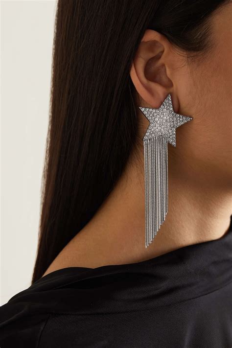 saint laurent earrings silver